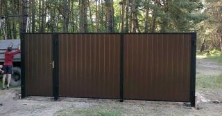Купить распашные ворота из профнастила Домодедово, цена от 2775 руб.